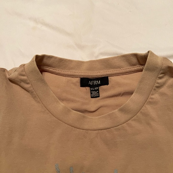 AFRM graphic tank with shoulder pads size xs tan - Picture 5 of 9